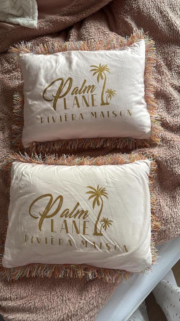 Riviera Maison kussen Palm Lane, Ophalen of Verzenden, Zo goed als nieuw, Vierkant