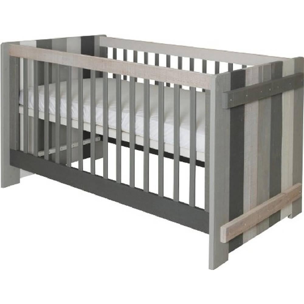 Ledikant grijs/wit Jelle mix 70x140 (met matras!), Ophalen, Gebruikt, Ledikant