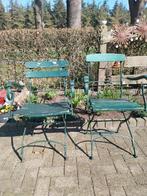 2 smeedijzeren stoelen met armleuning, Ophalen of Verzenden, Gebruikt, Overige materialen, Stoel