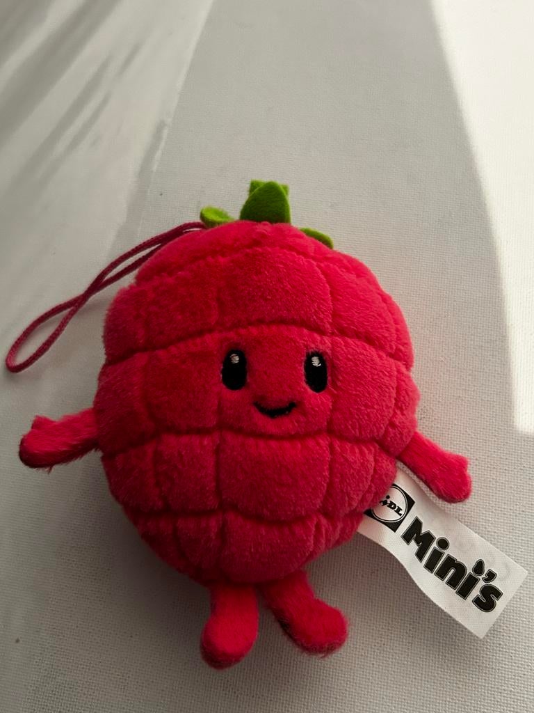 Lidl Mini's Framboos Knuffel rood, Lidl, Overige karakters, Overige typen, Nieuw
