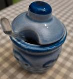 Vintage Mosterdpotje Blauw Grijs, Ophalen of Verzenden, Gebruikt