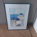 Aquarel Griekse huisjes, Ophalen, Zo goed als nieuw, Schilderij, Oorspronkelijke maker