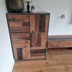Industriële Vakkenkast met Houten Deuren, Ophalen, Zo goed als nieuw