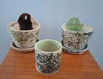 Vintage jaren 50 60 berkenbast bloempotten, Ophalen of Verzenden