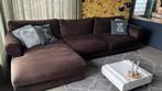 Grote Loungebank velours donkerbruin, Ophalen, Gebruikt, Stof