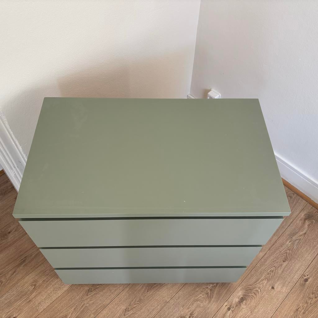 Groene MALM ladekast - 3 lades (79x80x48cm), Huis en Inrichting, Kasten | Ladekasten, Ophalen, 50 tot 100 cm, Zo goed als nieuw
