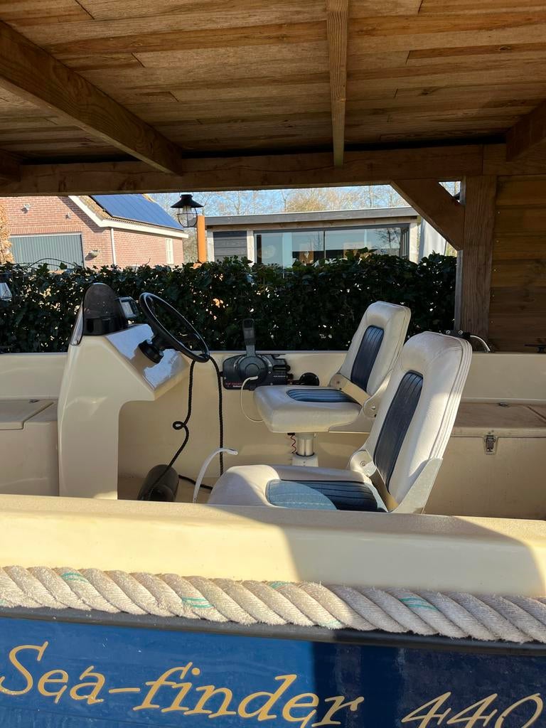 Seafinder 440  visboot/ toerboot met Tohatsu 15pk motor, Watersport en Boten, Vis- en Consoleboten, Ophalen, 10 tot 30 pk, Gebruikt