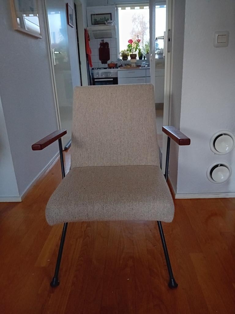 Zitmeubels Gispen, ontwerper Cordemeyer 1960, Huis en Inrichting, Stoelen, Zwart, Zo goed als nieuw, Vier, Stof