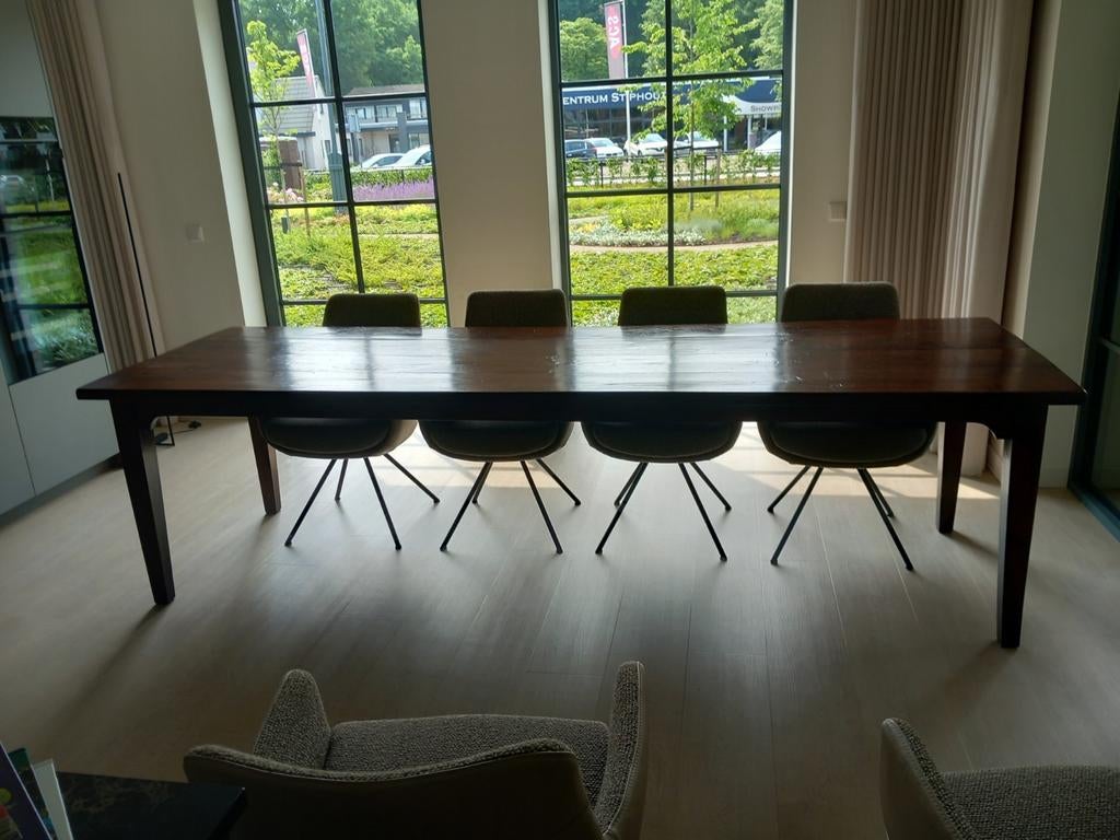 Eetkamertafel of stamtafel, Ophalen, Gebruikt, 200 cm of meer, 50 tot 100 cm