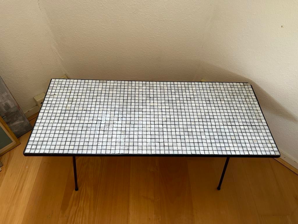 Salontafel tafel bijzettafel vintage mozaïek, Ophalen, Zo goed als nieuw, Rechthoekig, 75 cm of meer