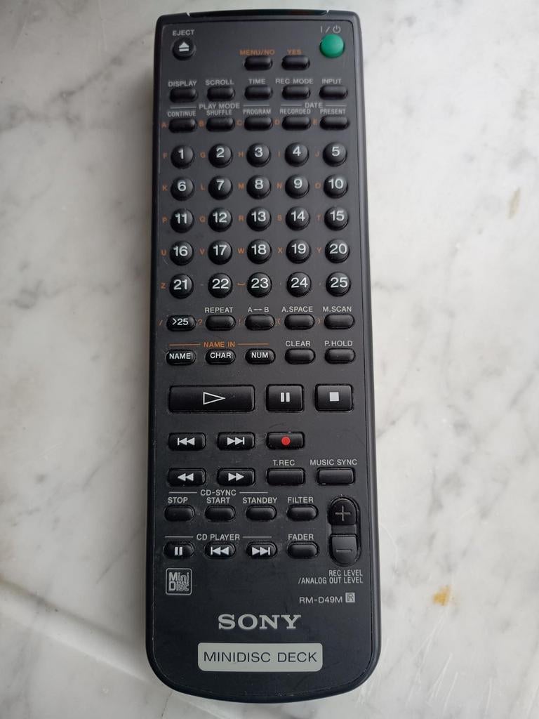 Afstandsbediening Sony Minidisc Deck RM-D49M, Ophalen of Verzenden