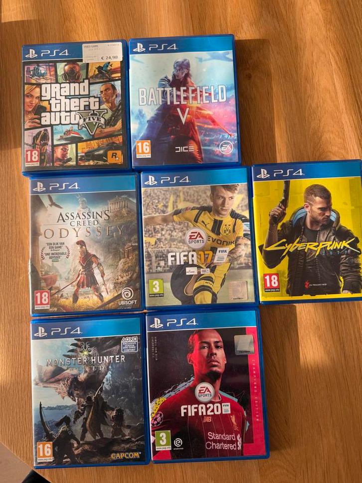 PS4 Games Bundel: GTA V, FIFA, Assassin's Creed, Cyberpunk, Spelcomputers en Games, Games | Sony PlayStation 4, Gebruikt, Overige genres