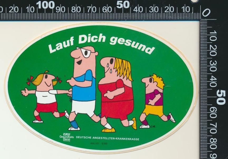 Sticker: Deutsche Angestellten Krankenkasse - Lauf gesund, Ophalen of Verzenden, Zo goed als nieuw, Bedrijf of Vereniging