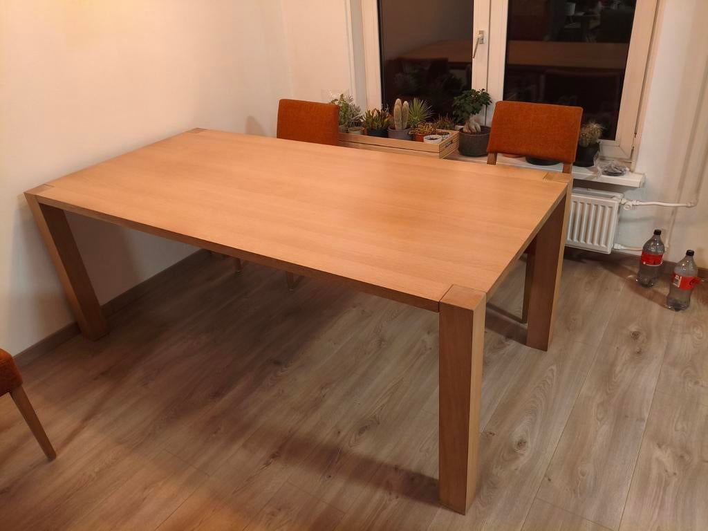 Eettafel massief eiken, Huis en Inrichting, Tafels | Eettafels, Ophalen, Gebruikt, Eikenhout, 50 tot 100 cm