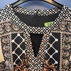 K-Design jurk zwart goud blauw barokprint chic – M art 49446, Maat 38/40 (M), K-design, Bruin, .