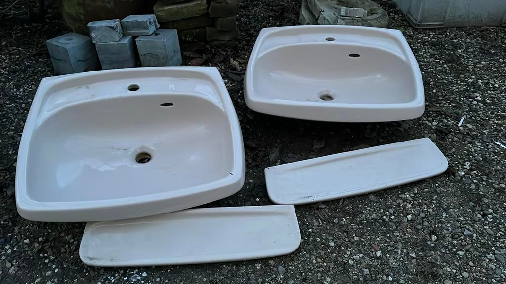 Vintage wasbak met planget - Gratis af te halen, Ophalen, Gebruikt, Wastafel