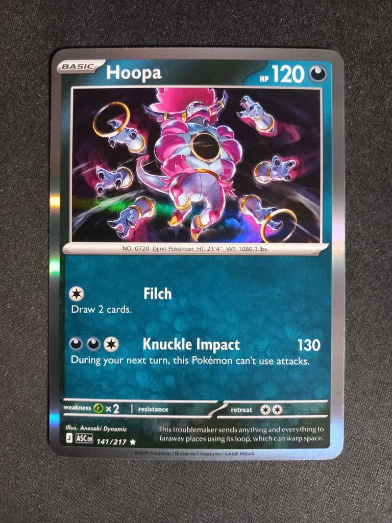 Pokemon Hoopa 141/217 Ascended Heroes Holo Rare NM, Verzenden, Zo goed als nieuw, Losse kaart, Foil