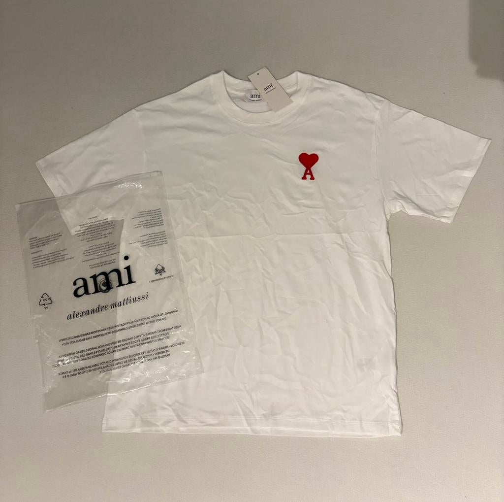 Ami Paris T-Shirt, Kleding | Heren, T-shirts, Verzenden, Zo goed als nieuw, Maat 52/54 (L), Wit