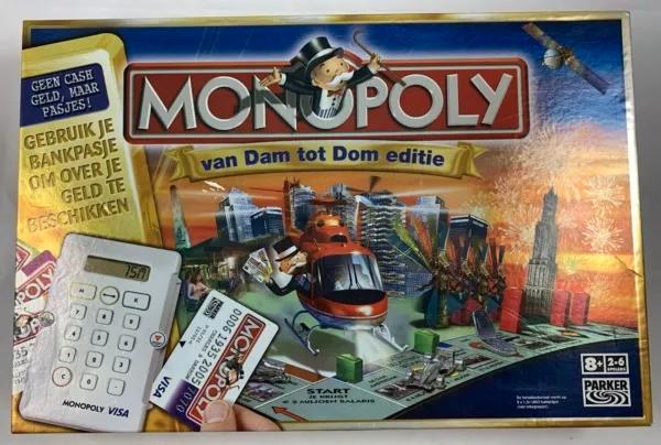 Monopoly Van Dam Tot Dom Bordspel Compleet Parker, Hobby en Vrije tijd, Gezelschapsspellen | Bordspellen, Zo goed als nieuw, Een of twee spelers