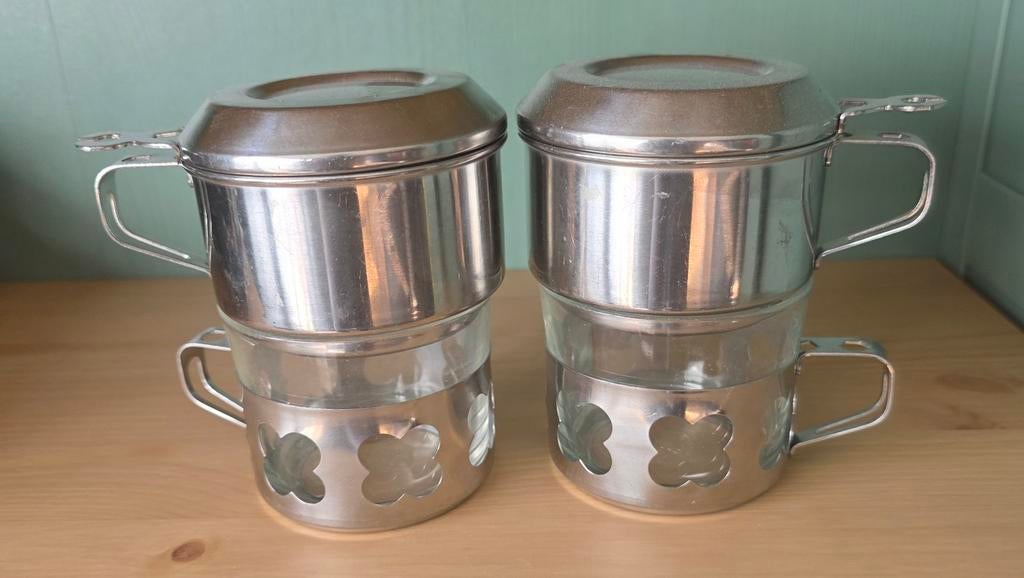 Vintage Duralex Koffiezetters - Set van 2, Ophalen of Verzenden