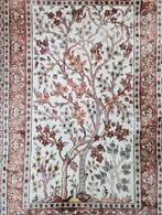 Handmade Kashmir wool carpet Tree of life floral 122x190cm, Gebruikt, 100 tot 150 cm, Crème, Perzisch, Klassiek, Oosters