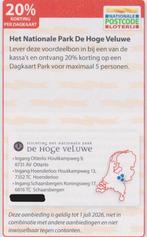 Het Nationale Park De Hoge Veluwe. 20% korting. Postcode bon, Drie personen of meer, Kortingsbon