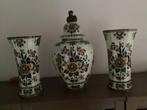 Prachtig Delfts polychroom vazen en pot set, Ophalen