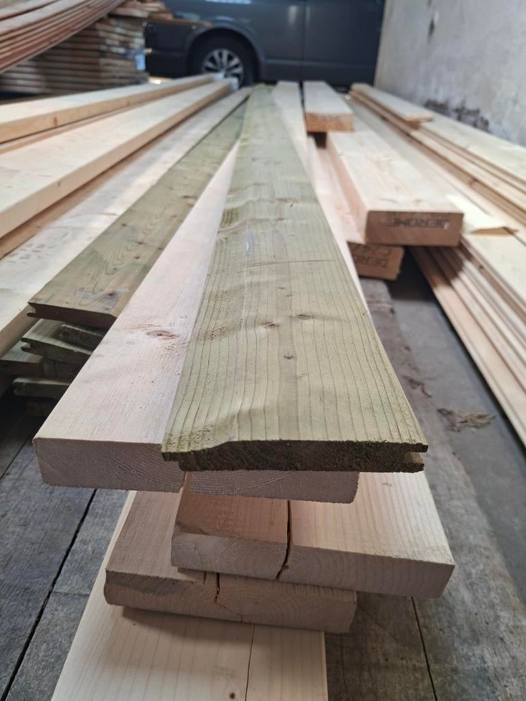 Geïmpregneerde Rabatdelen 18x125mm - 4.5m lengte, Tuin en Terras, Palen, Balken en Planken, Ophalen of Verzenden, Nieuw