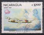 Nicaragua 1982 100 jaar UPU Telecommunicatie Vliegtuig, Verzenden, Gestempeld, Vliegtuigen