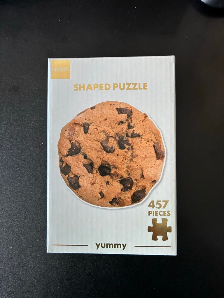 Ronde legpuzzel - chocolade koekje (457 stukjes), Hobby en Vrije tijd, Denksport en Puzzels, Ophalen of Verzenden, Minder dan 500 stukjes