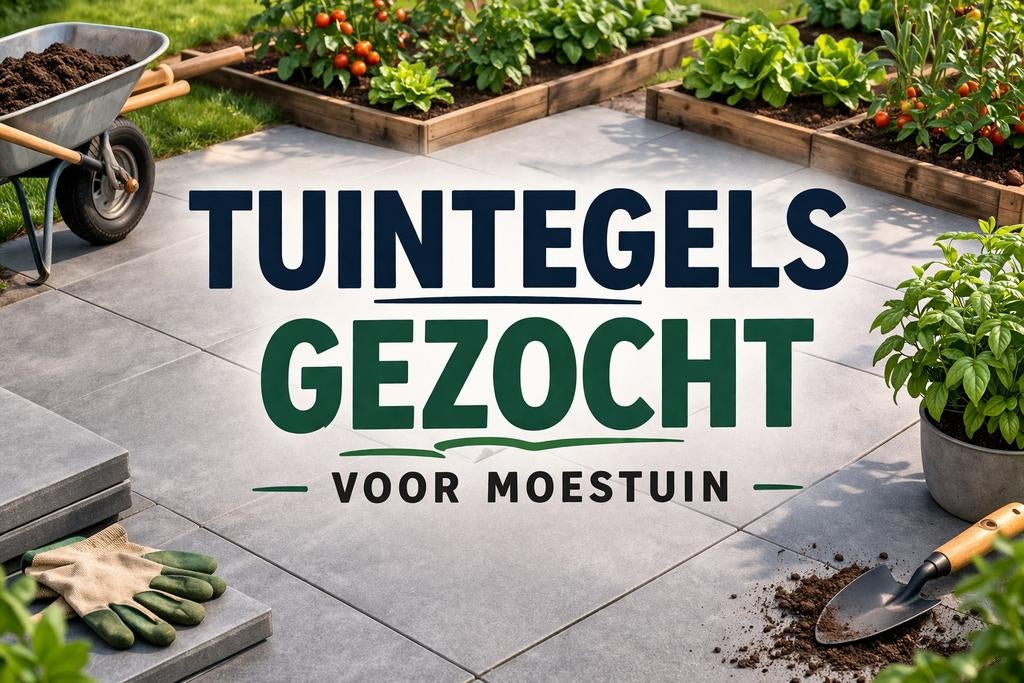 Gezocht: gratis terrastegels  voor moestuin, Ophalen, Beton, Terrastegels