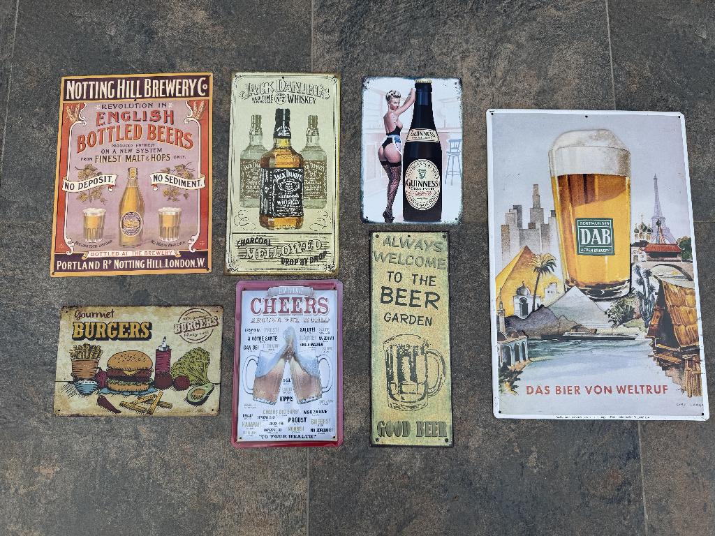Mancave, Coca cola spiegel en wandbordjes, Verzamelen, Biermerken, Ophalen, Gebruikt, Reclamebord, Plaat of Schild, Overige merken