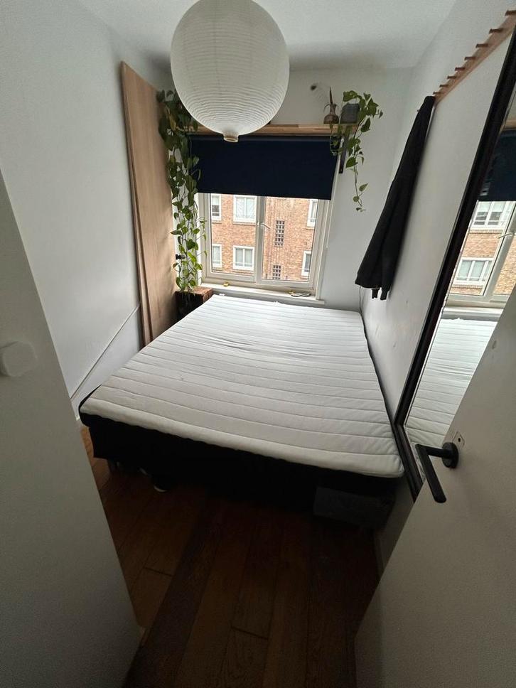 Gratis JYSK Goldline Boxspring 160x200, Huis en Inrichting, Slaapkamer | Bedden, Gebruikt, Tweepersoons, 160 cm, 200 cm, Stof