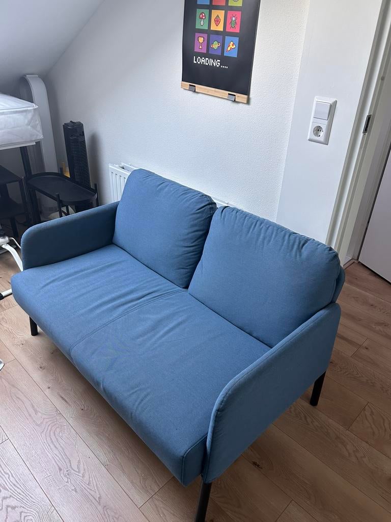 Ikea glostad bankje blauw, gratis ophalen, Ophalen, Gebruikt, Tweepersoons, 75 tot 100 cm