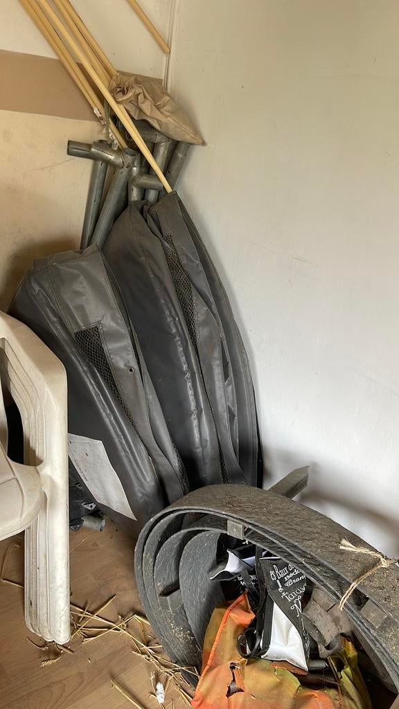 Trampoline grijze rand 2,50m, Ophalen, Gebruikt