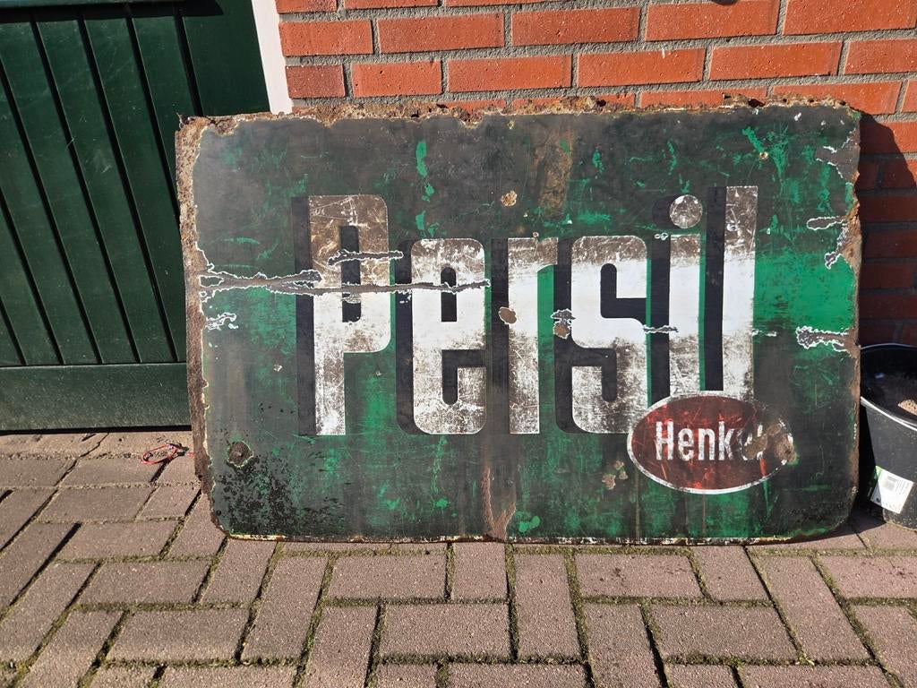 Emaille persil bord., Ophalen of Verzenden, Reclamebord