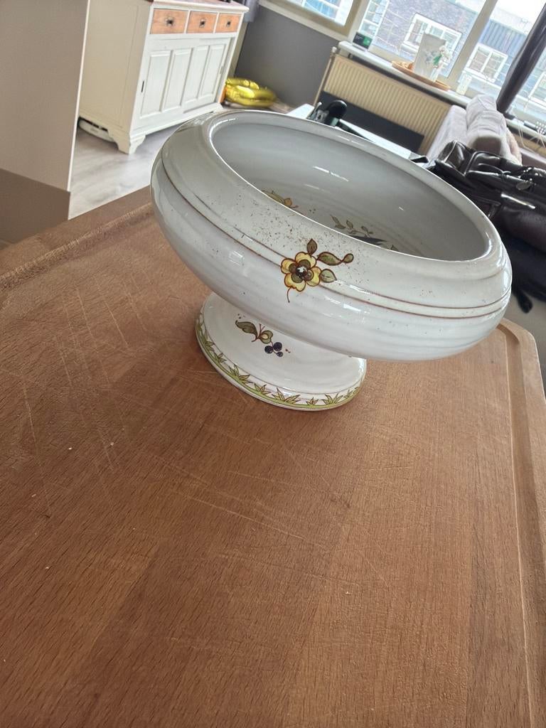 Keramieken schaal met vogeldecoratie, Antiek en Kunst, Antiek | Keramiek en Aardewerk, Ophalen of Verzenden