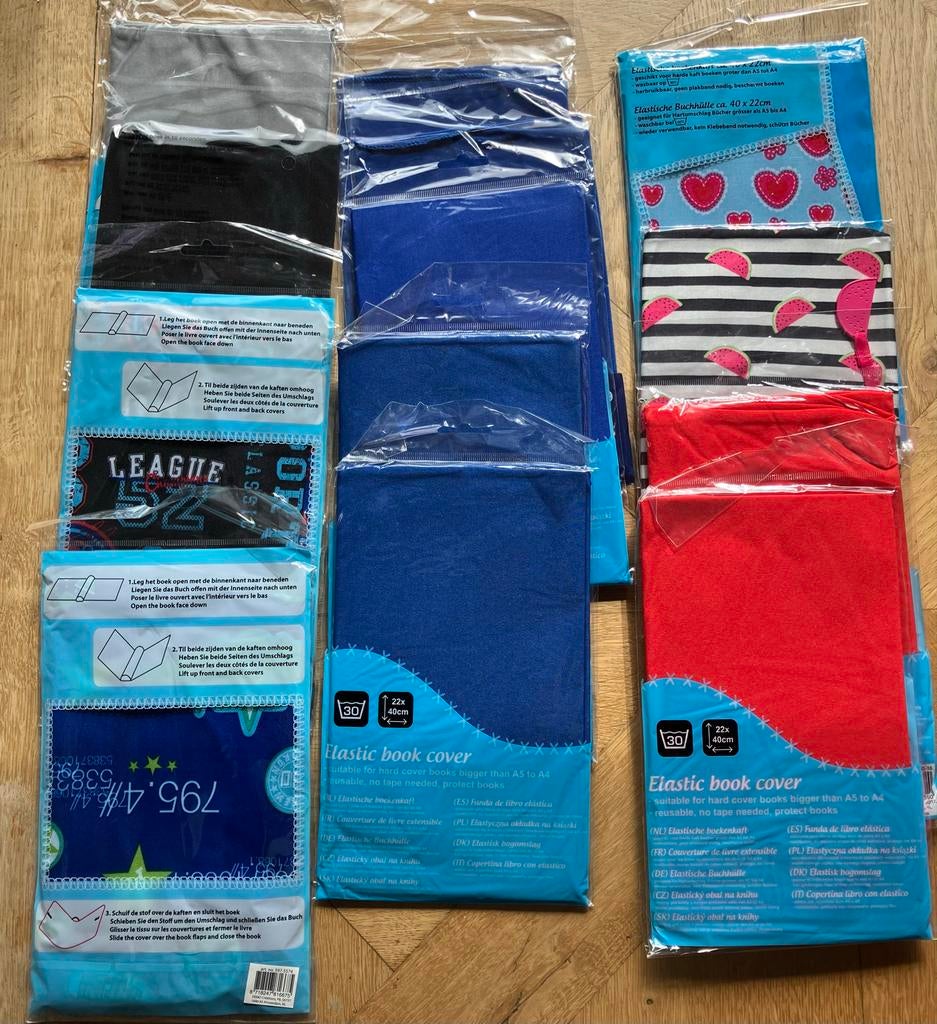 Rekbare boekenkaften voor harde kaft boeken van A5 tot A4, Diversen, Ophalen, Nieuw