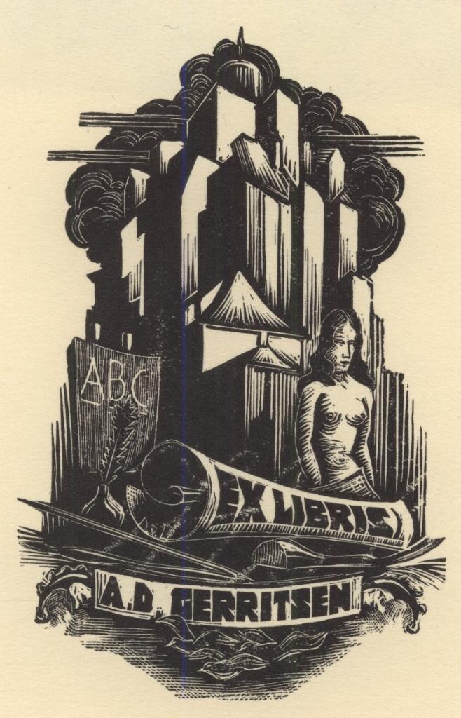0241 Ex Libris Nederland : Dirk Govert van Luijn, 1941, Antiek en Kunst, Kunst | Etsen en Gravures, Verzenden
