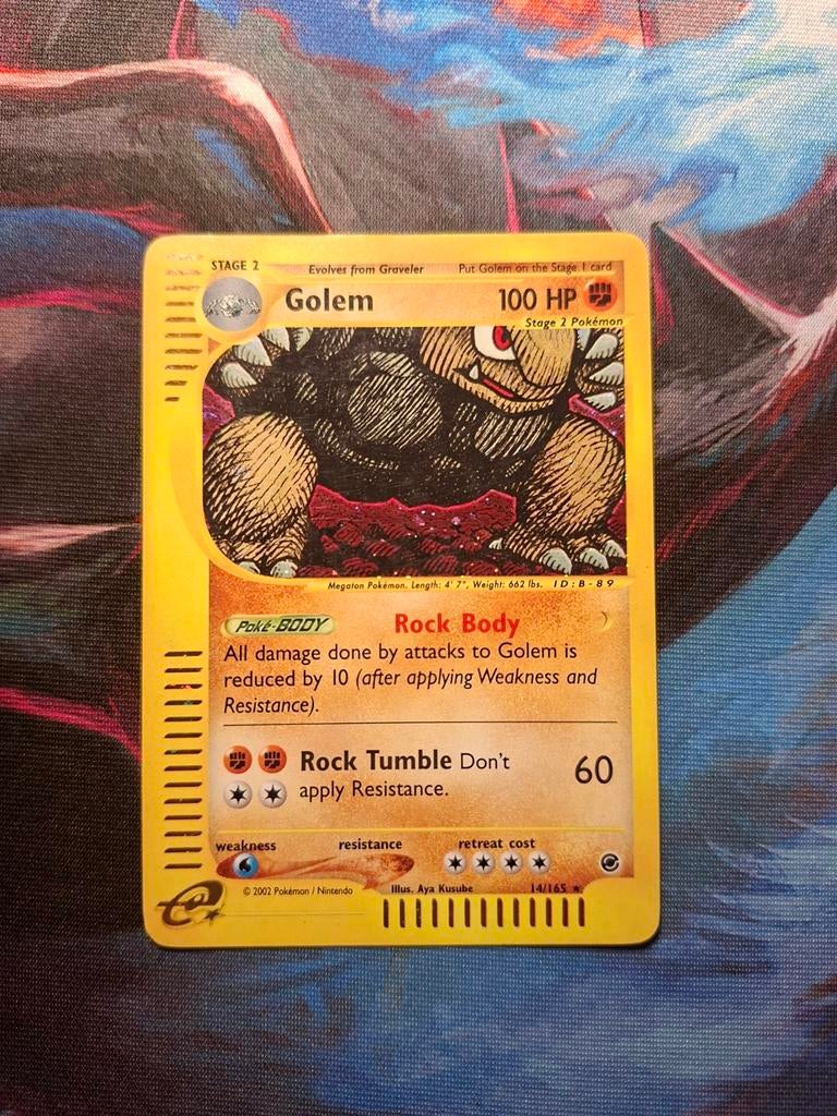 Golem Holo Expeditie Pokémon Kaart 14/165, Ophalen of Verzenden, Gebruikt, Losse kaart, Foil