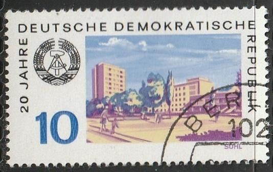 DDR 1969 1502 Suhl Flats, Gest, Ophalen of Verzenden, DDR, Gestempeld