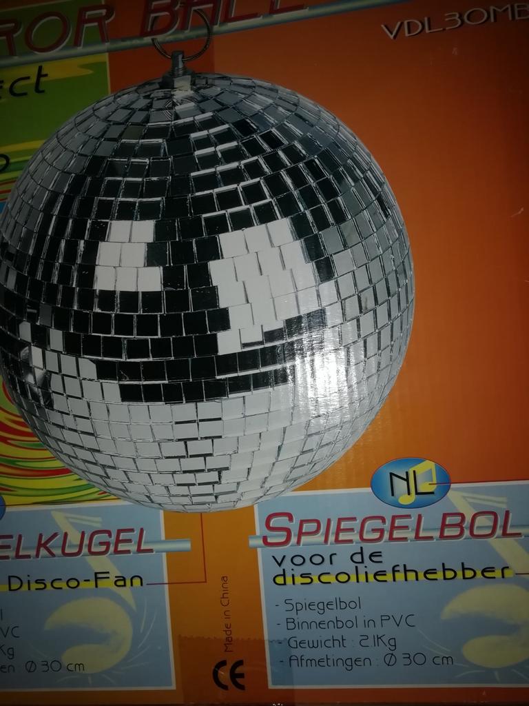Complete Discobol Set: 2x 30cm Spiegellbol, Motoren & Lampen, Ophalen of Verzenden, Gebruikt, Discobol, Kleur