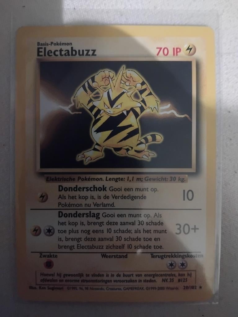 Pokémon Kaart Electabuzz 20/102 base set, Ophalen of Verzenden, Gebruikt, Losse kaart