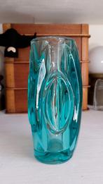 Vintage Sklo Union Vaas - Turquoise Glas, Antiek en Kunst, Ophalen of Verzenden