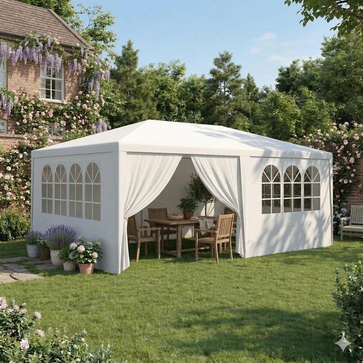HUUR - Partytent in de maat 4 x 6 m, Tuin en Terras, Partytenten, Nieuw, 2 meter of meer, 5 tot 8 meter, 4 tot 6 meter, Ophalen of Verzenden