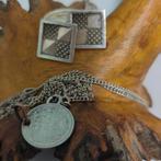 Nr31Antieke manchetknopen zwaardje gekeurd en zilveren munt, Sieraden, Tassen en Uiterlijk, Manchetknopen, Ophalen of Verzenden