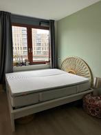 180x200 cm bed met gloednieuwe matrassen, Ophalen, 180 cm, 200 cm, Stof