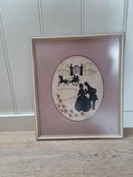 Vintage borduurwerk in lijst, Ophalen of Verzenden