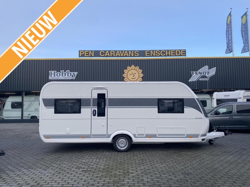 Hobby De Luxe 515 UHL ACTIEPRIJS!!, Caravans en Kamperen, Caravans, Bedrijf, tot en met 4, 1250 - 1500 kg, Rondzit, Hobby, 2 aparte bedden