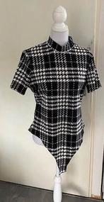 Zwart-wit geblokte body, maat 1XL (qwe), Ophalen of Verzenden, Zo goed als nieuw, Zwart, Shirt of Top